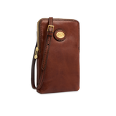 Étui de téléphone en cuir - Marron/or - Accessoires en cuir | The Bridge