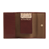 Leather key holder with six hooks - Women's leather keychains | The Bridge