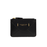 Leather card holder with zip closure - Black | The Bridge