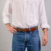 Men’s leather and fabric belt - Men's belts | The Bridge