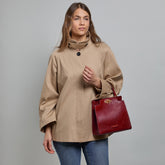 Sac à main en cuir avec bandoulière Story - Barolo/gold | The Bridge