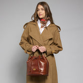 Leather bucket bag with strap | The Bridge