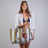 Leather and fabric shopper bag | The Bridge