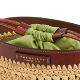 Borsa secchiello in pelle e paglia di Vienna | The Bridge