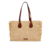 Borsa shopper in pelle e paglia di Vienna | The Bridge