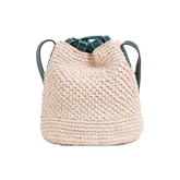Leather and Vienna straw bucket bag | The Bridge