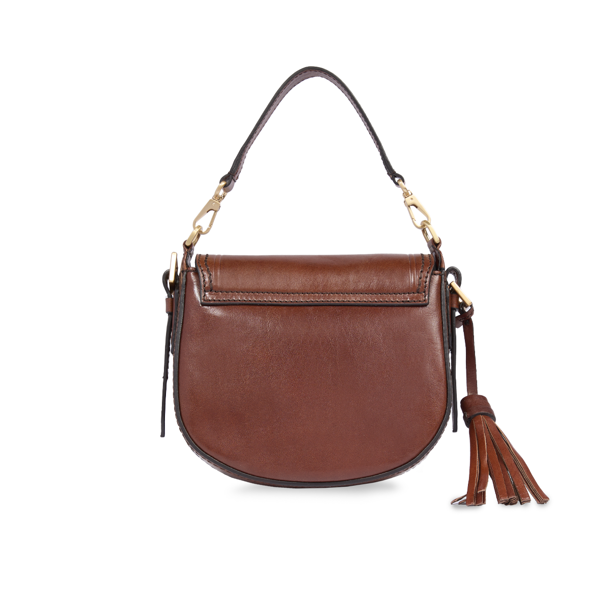 Leather crossbody bag with chain strap BROWN/GOLD | The Bridge Leather crossbody bag with chain strap BROWN/GOLD | The Bridge