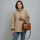 Leder Damen Umhängetasche mit abnehmbarem Griff - Handtaschen | The Bridge