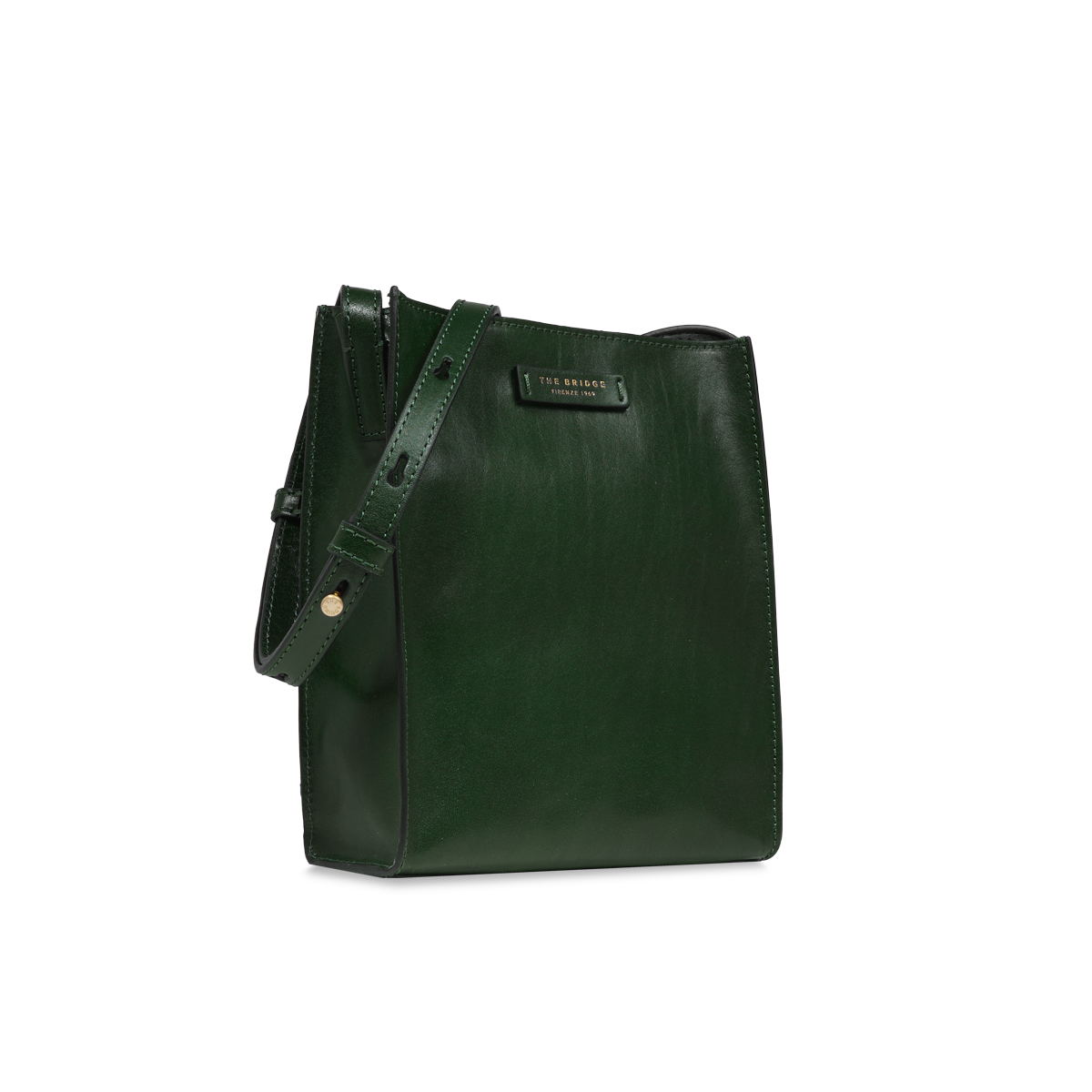 Small Leather Crossbody Bag PINE/GOLD | The Bridge