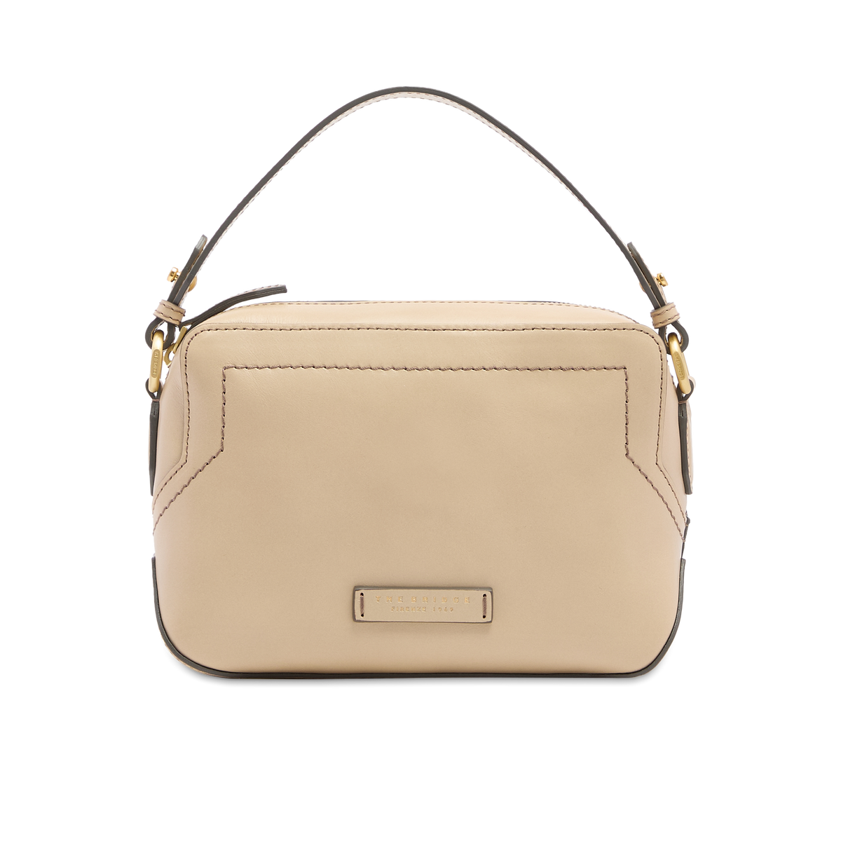 Leather crossbody bag with zip closure BUTTER/GOLD | The Bridge