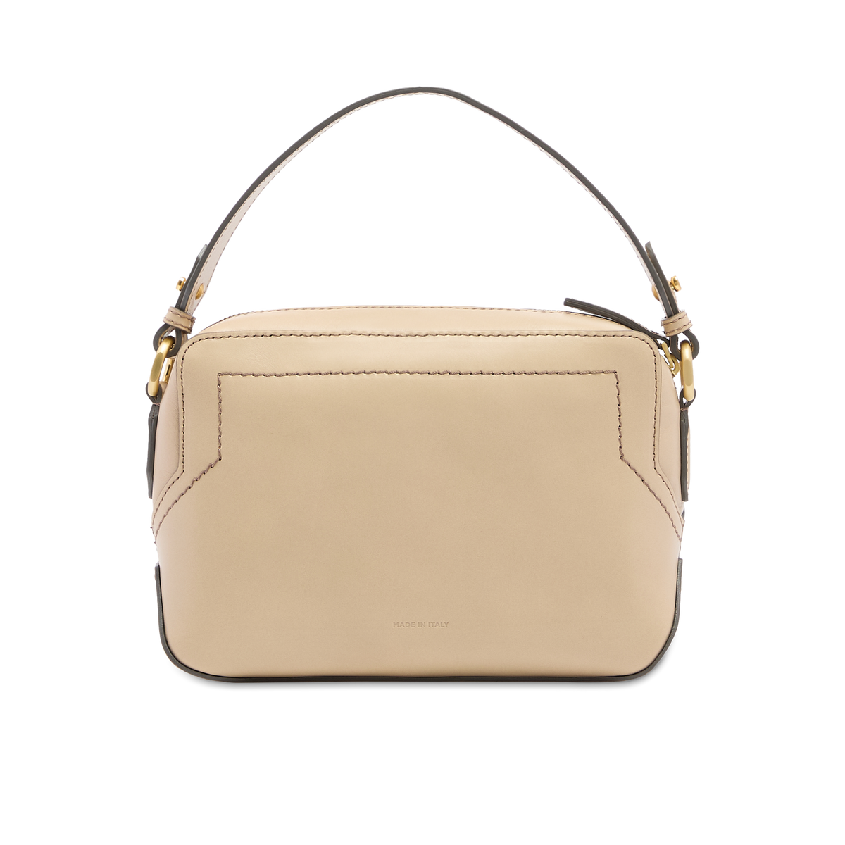 Leather crossbody bag with zip closure BUTTER/GOLD | The Bridge