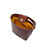 Leather bucket bag with shoulder strap and handle | The Bridge