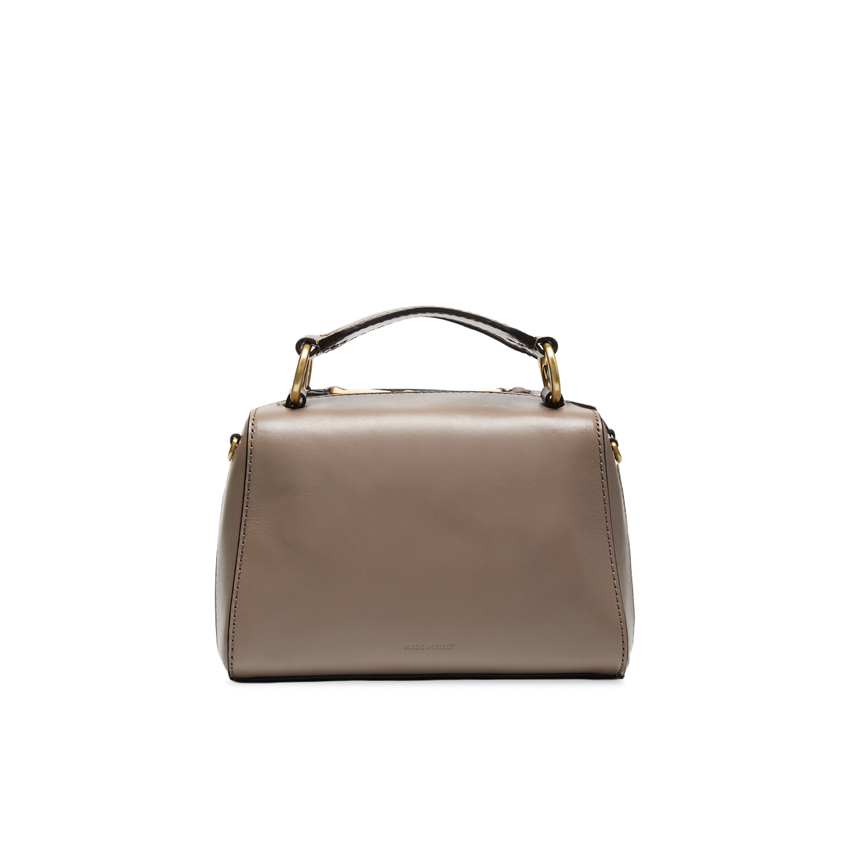 Women's Leather Handbag with Strap GREIGE/GOLD | The Bridge