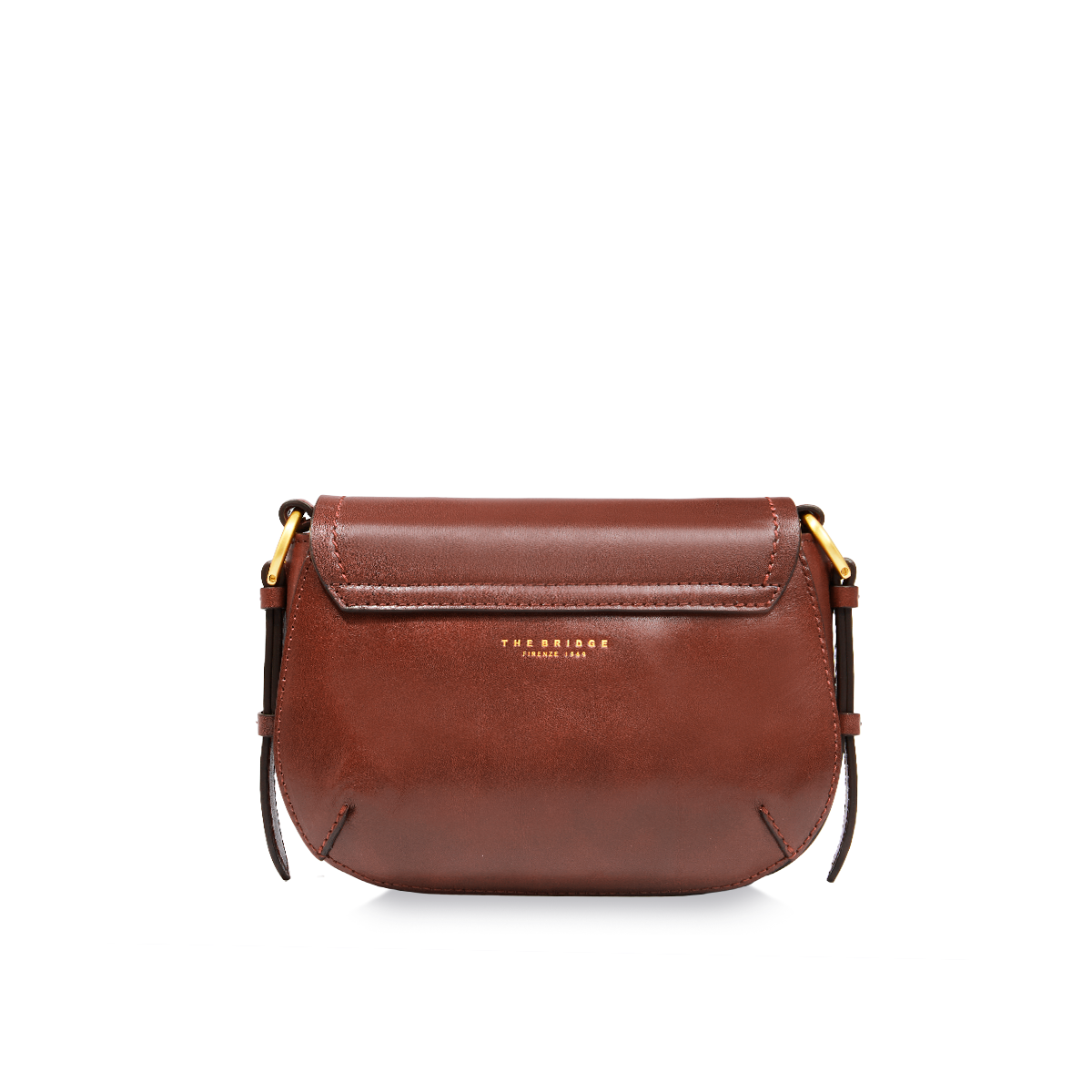 Leather crossbody bag BROWN/GOLD | The Bridge