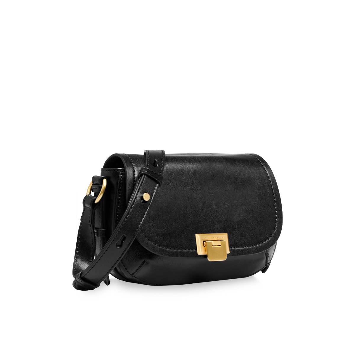 Leather crossbody bag BLACK/GOLD | The Bridge