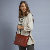 Leder Umhängetasche mit Reißverschluss | The Bridge