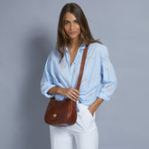 Sac bandoulière en cuir avec fermeture zippée | The Bridge