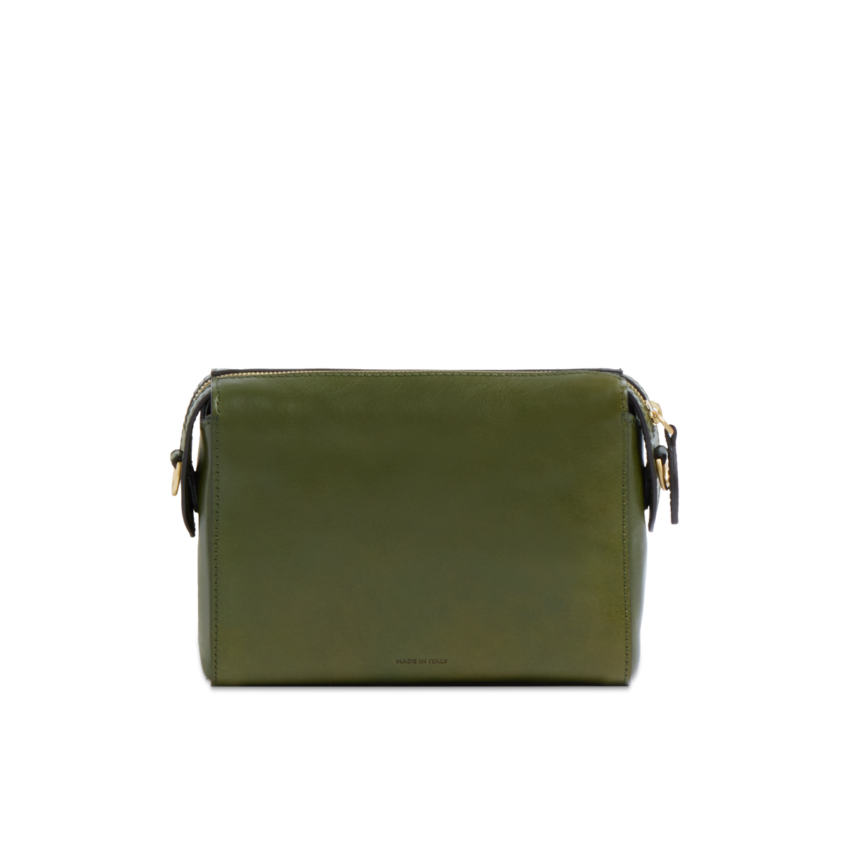 Leather crossbody bag with zip closure MARJORAM WITH GOLD | The Bridge
