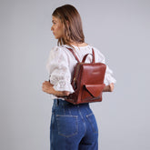 Women’s leather backpack with front pocket | The Bridge