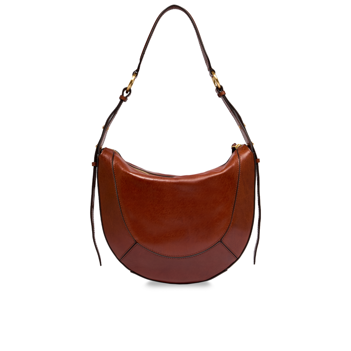 Leather crossbody bag big size BROWN/GOLD | The Bridge