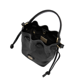 Borsa secchiello pelle con tracolla mini size Story - Nero/oro | The Bridge