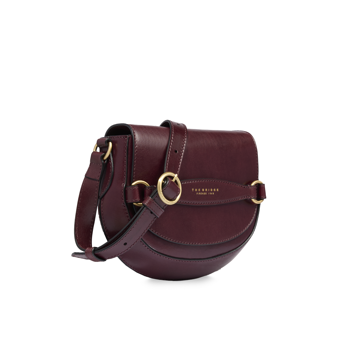 Leather crossbody bag medium size MUST/GOLD The Bridge