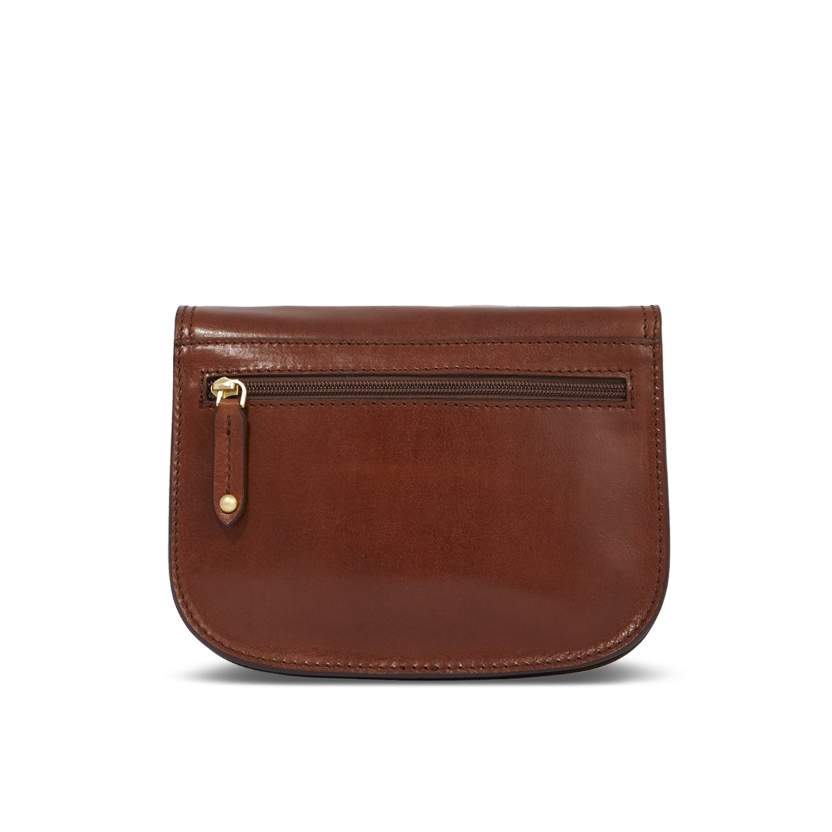 Leather crossbody bag BROWN/GOLD | The Bridge