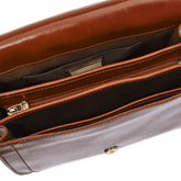 Leather shoulder bag with compartments | The Bridge