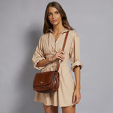 Sac bandoulière en cuir avec compartiments | The Bridge