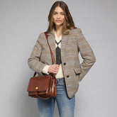 Bolso bandolera de piel con compartimentos | The Bridge