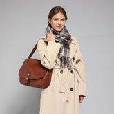 Large leather shoulder bag with front flap | The Bridge