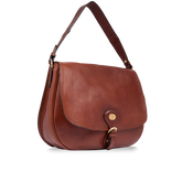 Large leather shoulder bag with front flap - Gift ideas for women | The Bridge