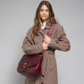 Large leather shoulder bag with front flap | The Bridge