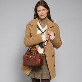 Leather satchel with removable strap | The Bridge