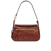 Bolso bandolera en piel con cierre y cremallera frontal | The Bridge