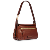 Bolso bandolera en piel con cierre y cremallera frontal | The Bridge