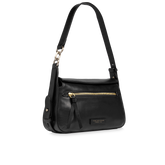 Bolso bandolera en piel con cierre y cremallera frontal | The Bridge