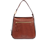 Leather shoulder bag with front zip | The Bridge