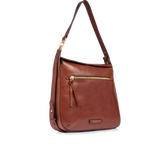 Leather shoulder bag with front zip | The Bridge