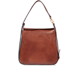 Leather shoulder bag with front zip | The Bridge