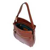 Leather shoulder bag with front zip | The Bridge