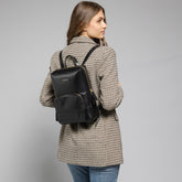 Small leather women's backpack with front pocket | The Bridge