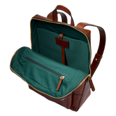 Leather women's backpack with front pocket | The Bridge