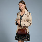 Leather boston bag with removable shoulder strap | The Bridge