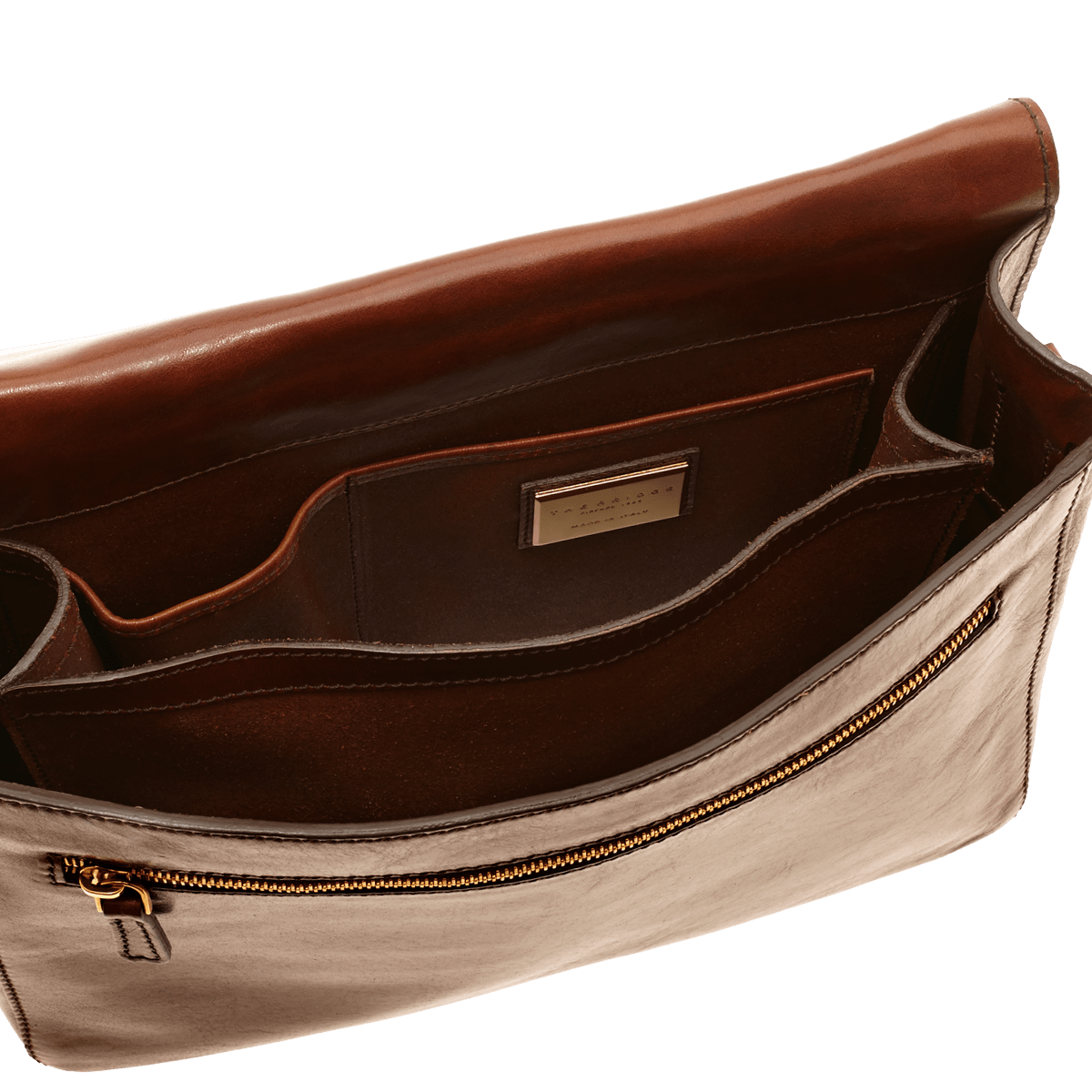 Men's leather briefcase with shoulder strap