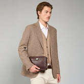 Leather shoulder bag for men with zip | The Bridge