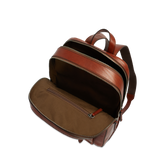 Men’s leather laptop backpack with two zips | The Bridge