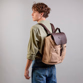 Men’s leather and fabric backpack | The Bridge