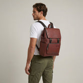 Men’s leather backpack with front flap | The Bridge