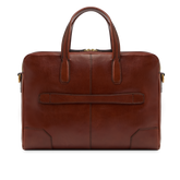 Men's leather briefcase with shoulder strap - Brown | The Bridge